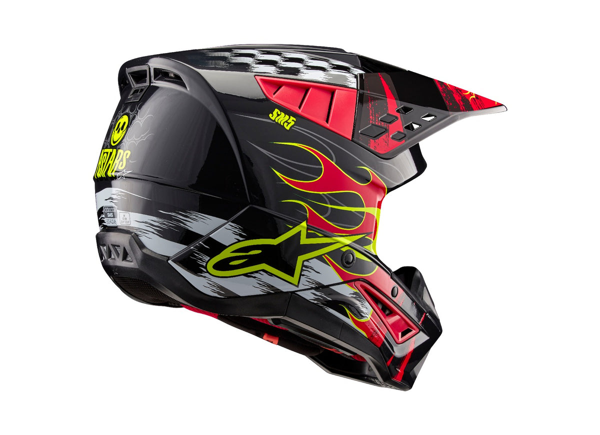 Přilba Alpinestars S-M5 Rash tmavě šedá/červená fluo