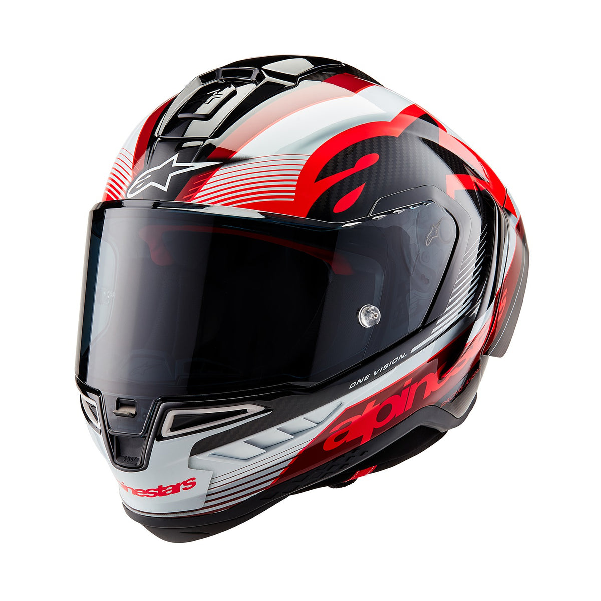 Přilba Alpinestars Supertech R10 Team karbon/červená/bílá