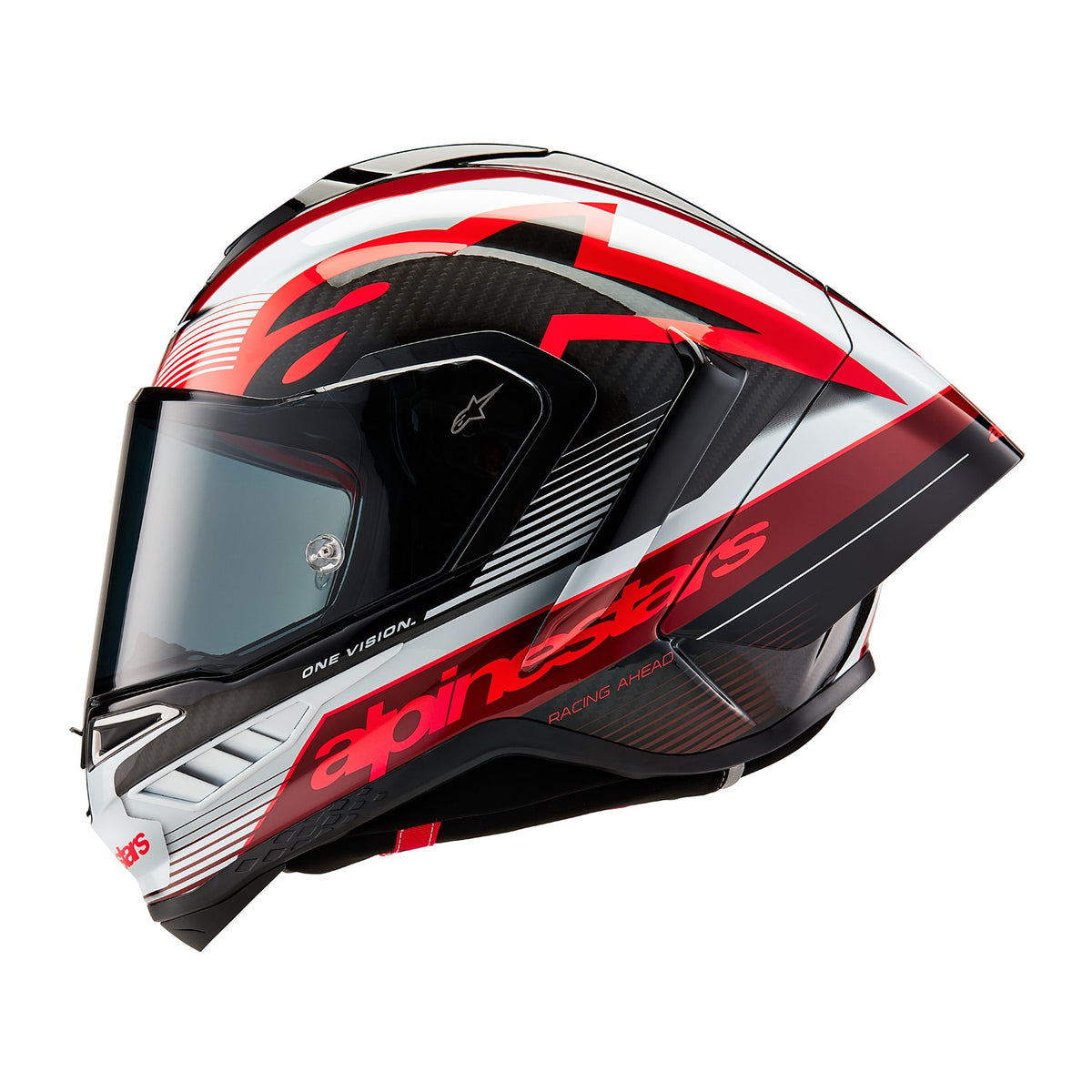 Přilba Alpinestars Supertech R10 Team karbon/červená/bílá