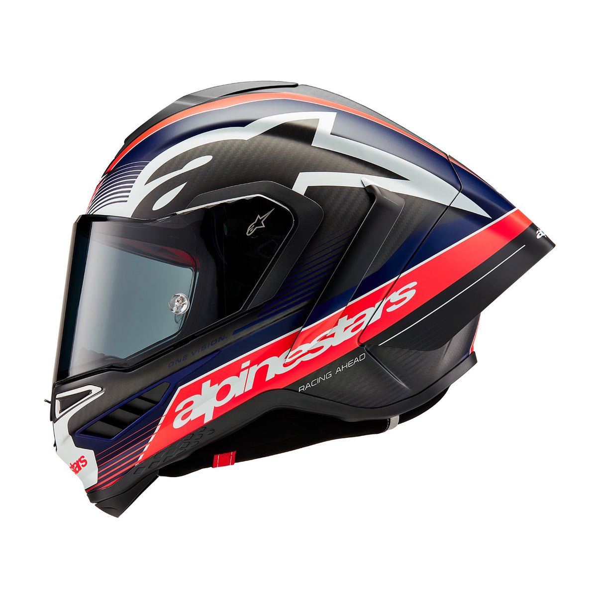 Přilba Alpinestars Supertech R10 Team matný karbon/červená fluo/modrá/bílá