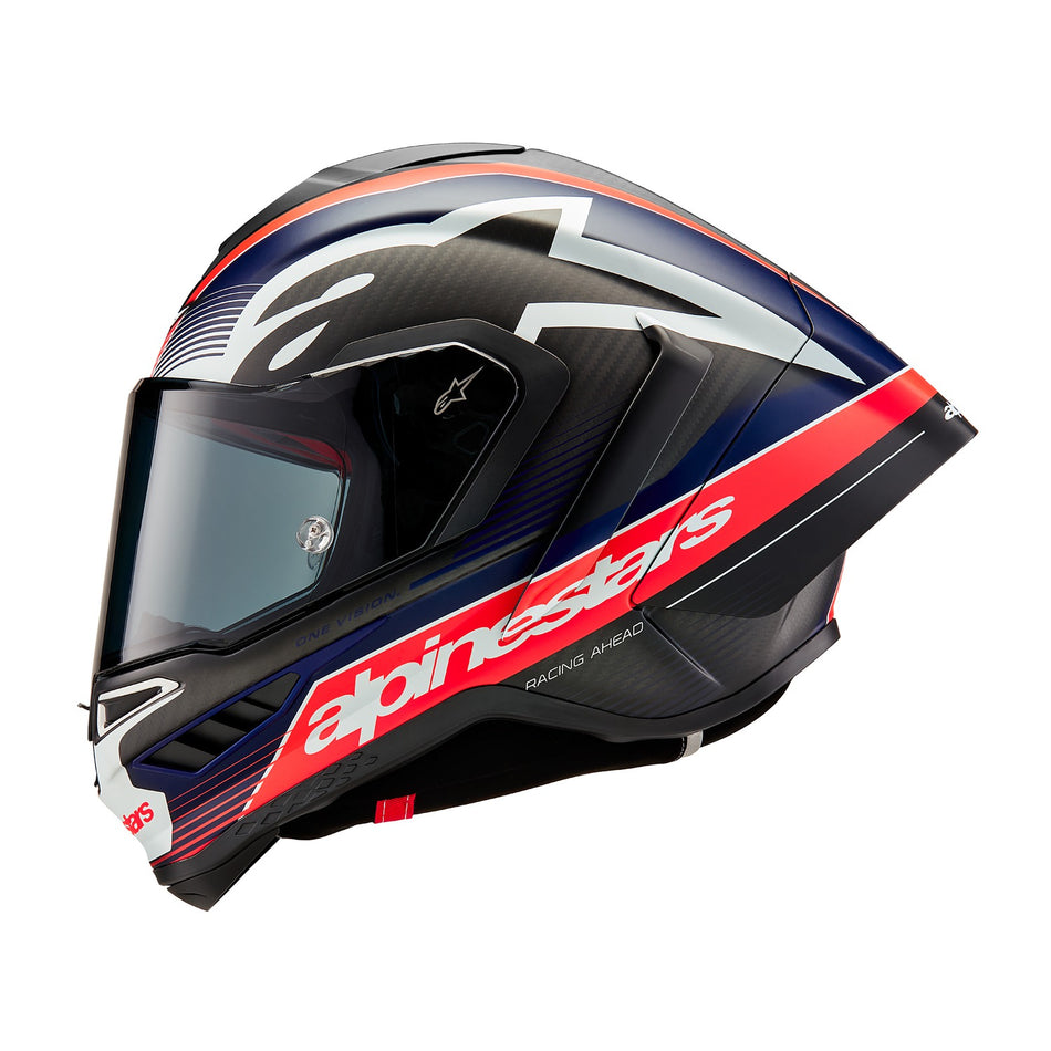 Přilba Alpinestars Supertech R10 Team matný karbon/červená fluo/modrá/bílá