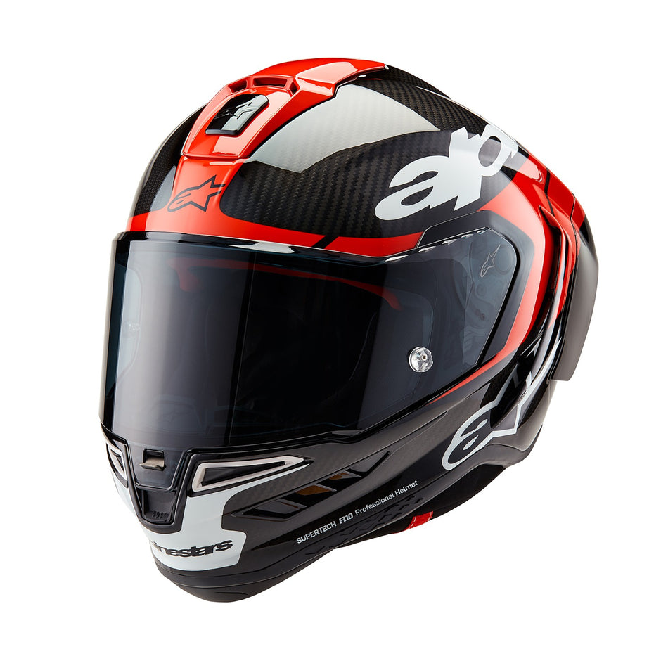 Přilba Alpinestars Supertech R10 Element karbon/červená fluo/bílá