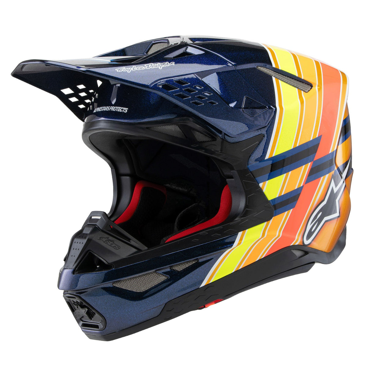 Přilba Alpinestars Supertech S-M10 edice Troy LEE Designs modrá perleť/oranžová fluo/žlutá/červená
