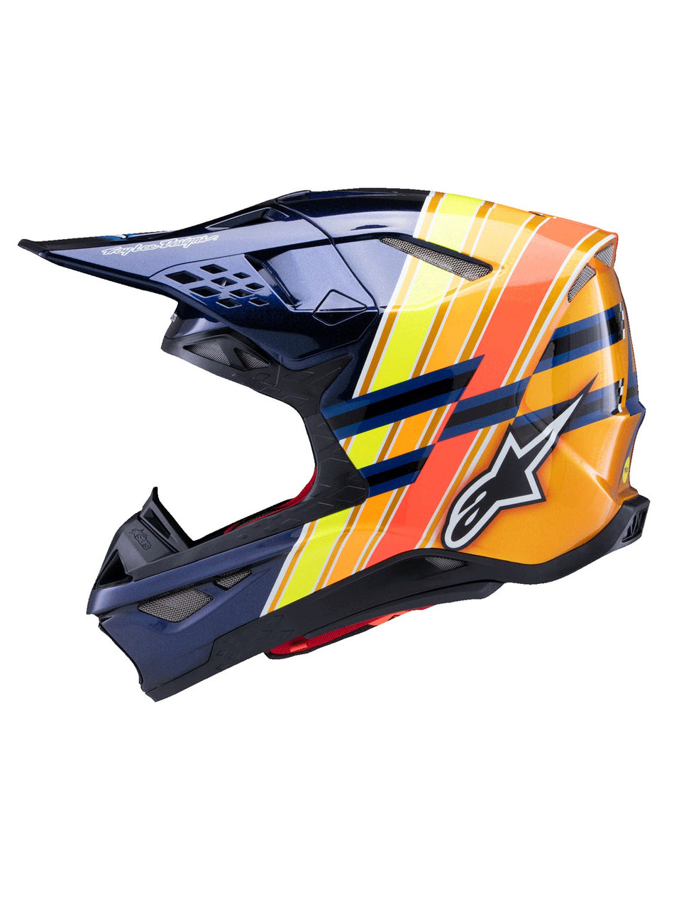 Přilba Alpinestars Supertech S-M10 edice Troy LEE Designs modrá perleť/oranžová fluo/žlutá/červená