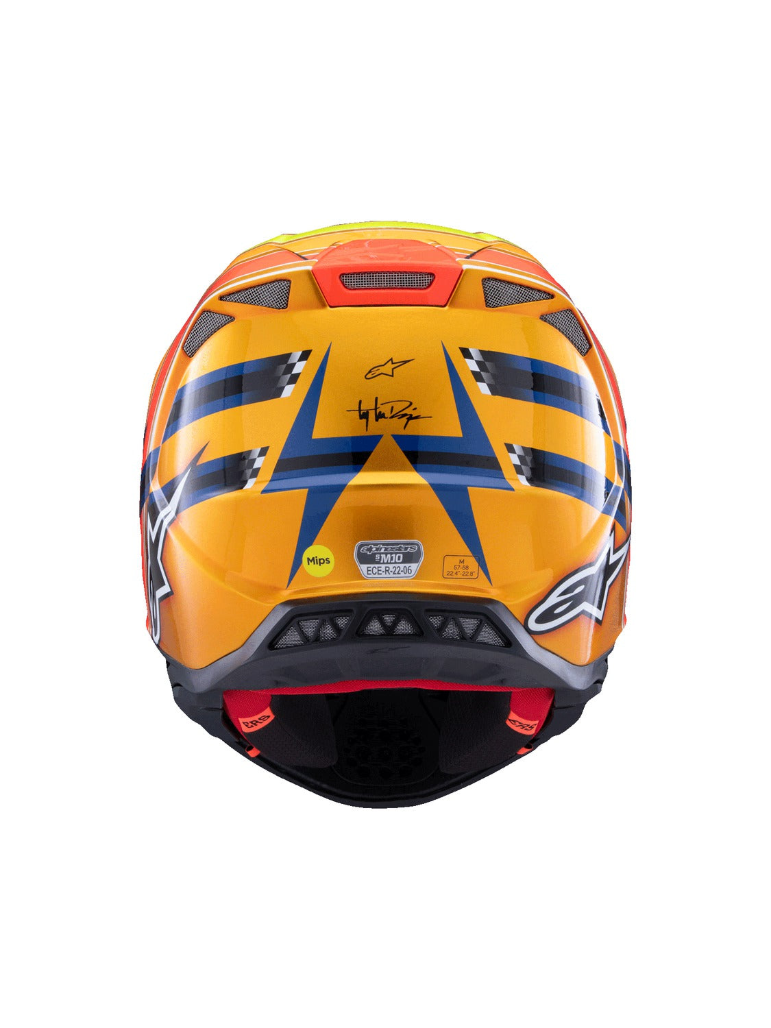 Přilba Alpinestars Supertech S-M10 edice Troy LEE Designs modrá perleť/oranžová fluo/žlutá/červená