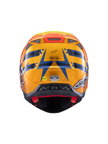 Přilba Alpinestars Supertech S-M10 edice Troy LEE Designs modrá perleť/oranžová fluo/žlutá/červená