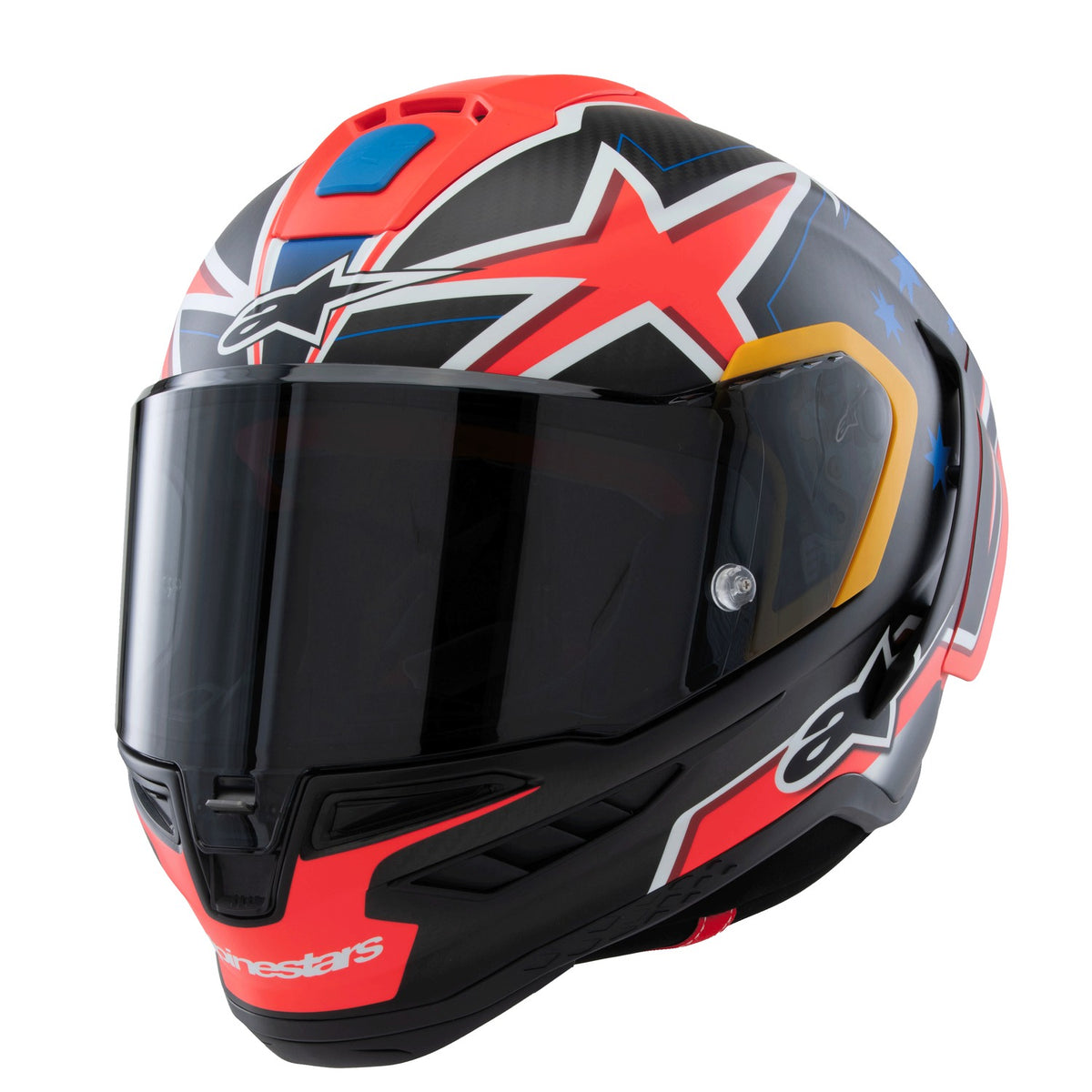 Přilba Alpinestars Supertech R10 limitovaná edice Jack Miller matný karbon/červená/modrá/žlutá/bílá