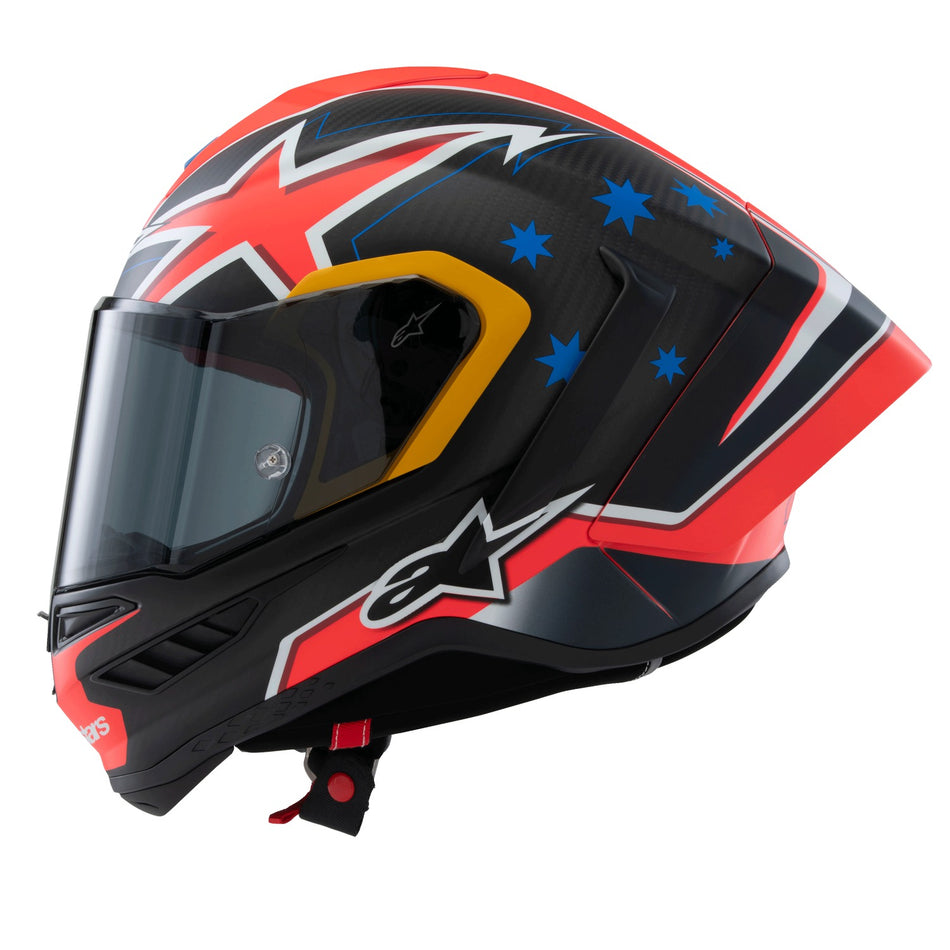 Přilba Alpinestars Supertech R10 limitovaná edice Jack Miller matný karbon/červená/modrá/žlutá/bílá
