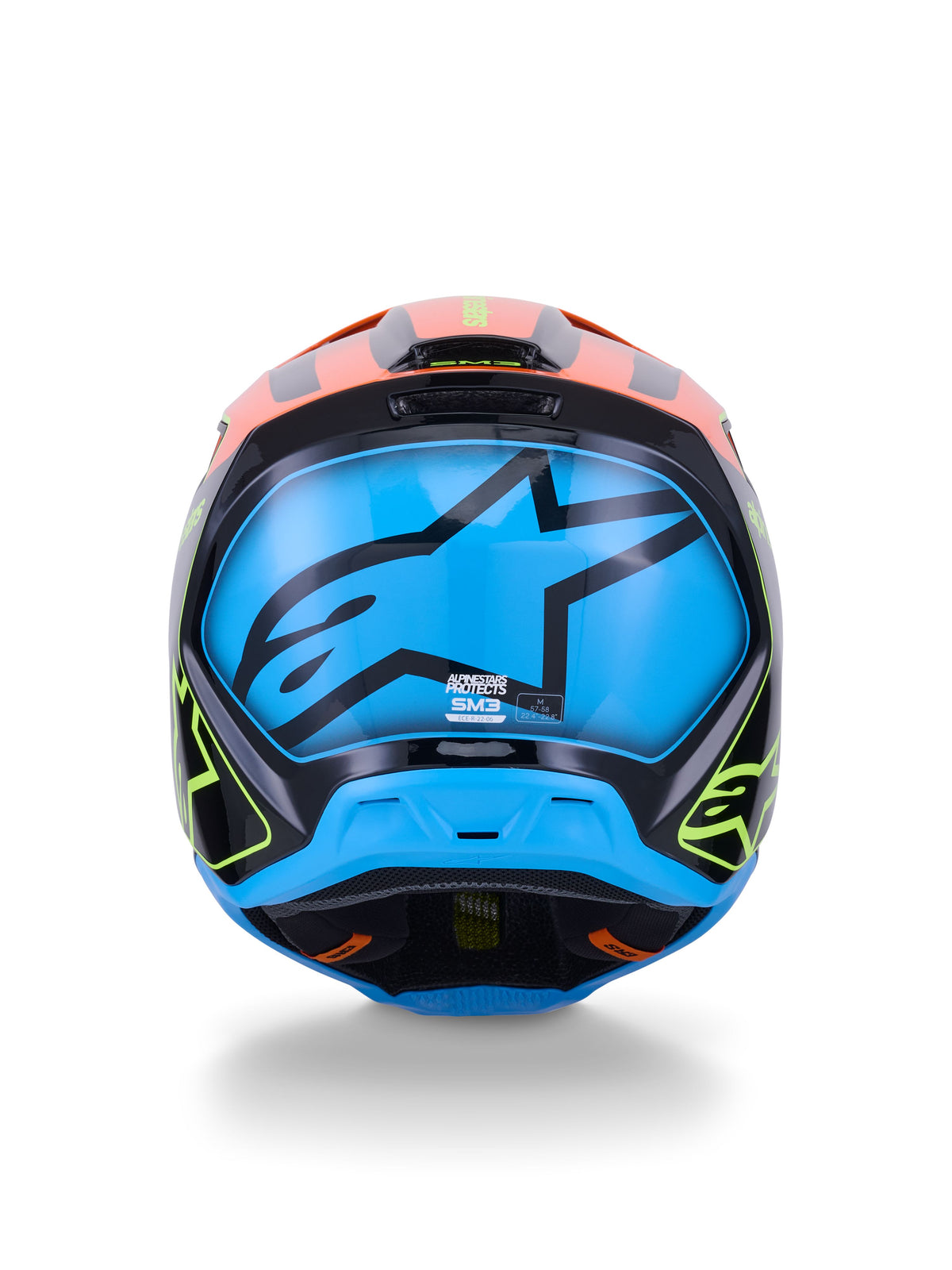 Přilba Alpinestars S-M3 Fray černá/oranžová fluo/žlutá fluo/tyrkysová