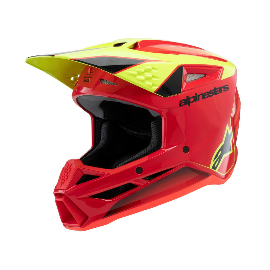 Přilba Alpinestars S-M3 Fray červená/žlutá fluo/černá