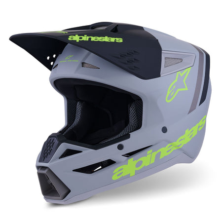 Přilba Alpinestars S-M3 Radium šedá mat/žlutá fluo/černá