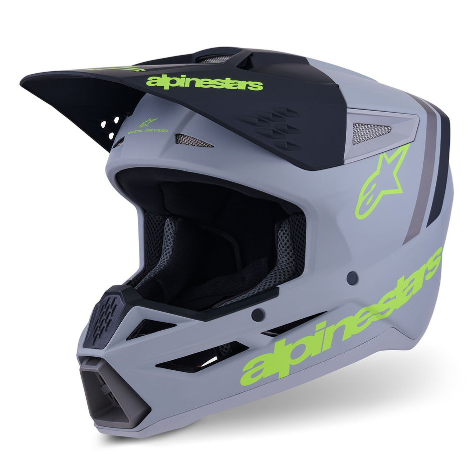 Přilba Alpinestars S-M3 Radium šedá mat/žlutá fluo/černá