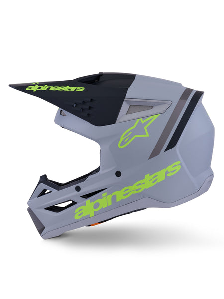 Přilba Alpinestars S-M3 Radium šedá mat/žlutá fluo/černá