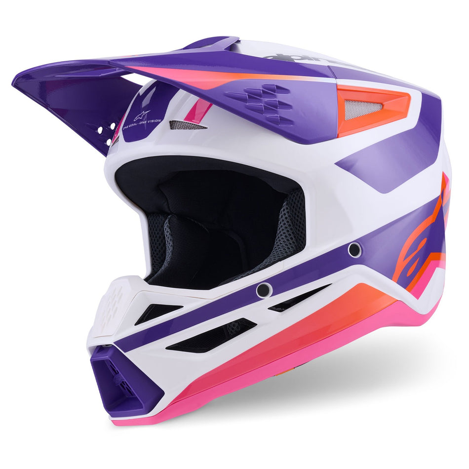 Přilba Alpinestars S-M3 Heat bílá/fialová/růžová