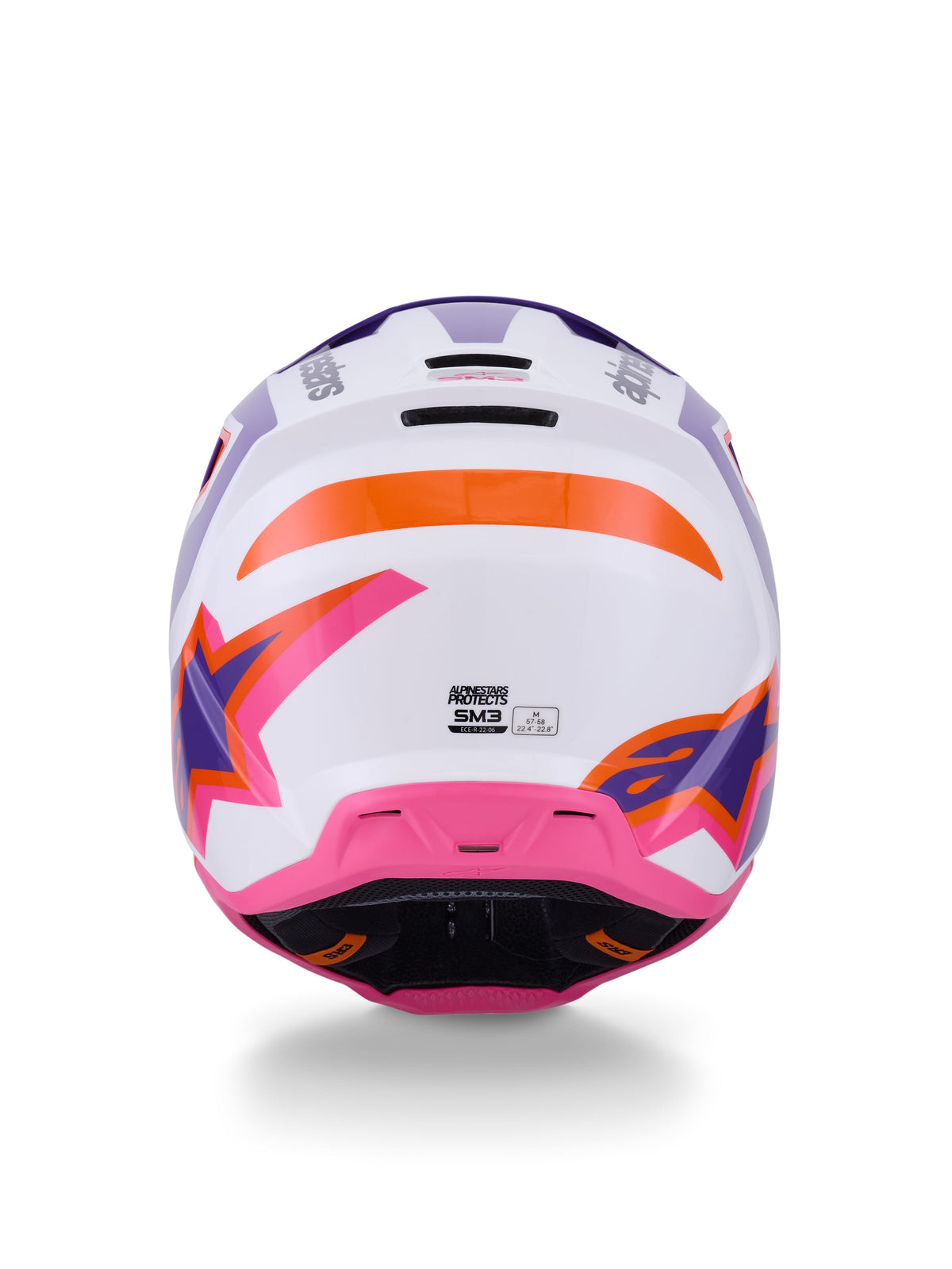 Přilba Alpinestars S-M3 Heat bílá/fialová/růžová