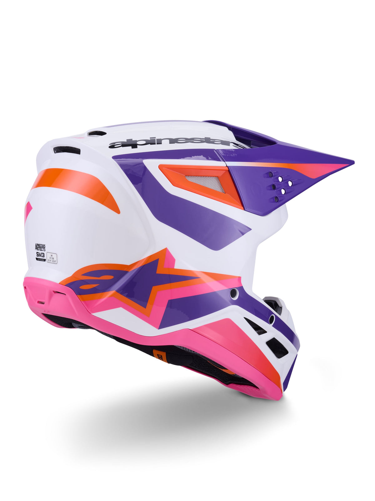 Přilba Alpinestars S-M3 Heat bílá/fialová/růžová