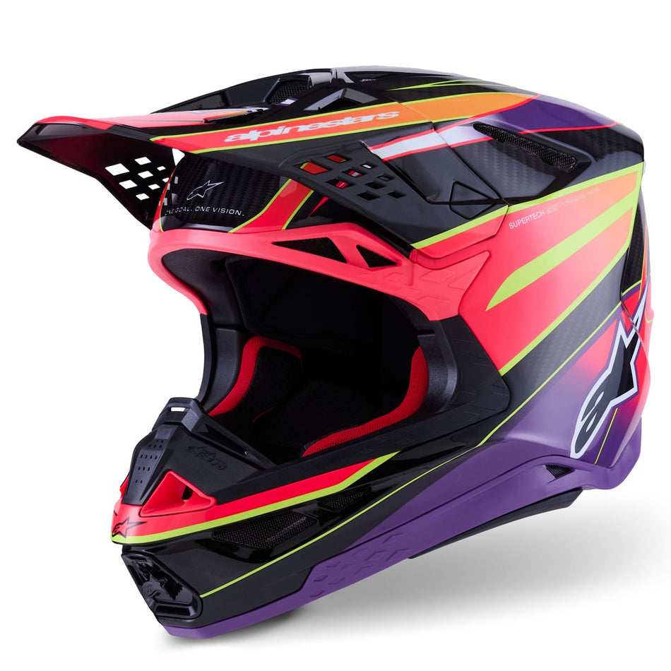 Přilba Alpinestars Supertech S-M10 ERA růžová/fialová/žlutá fluo