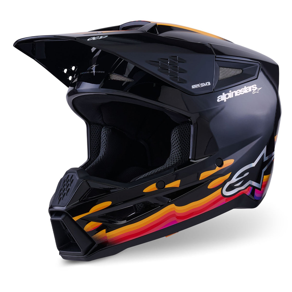 Přilba Alpinestars S-M3 Force černá/žlutá/červená/bílá