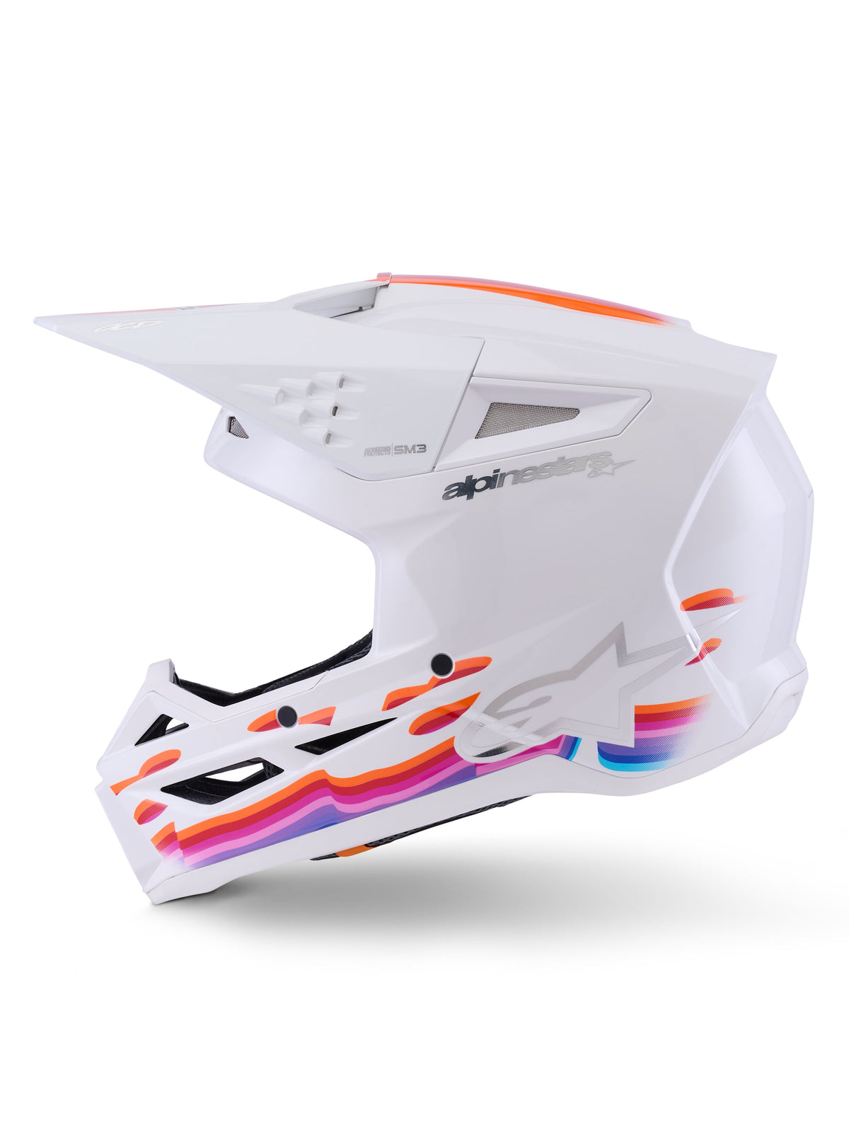 Přilba Alpinestars S-M3 Force bílá/žlutá/růžová/fialová
