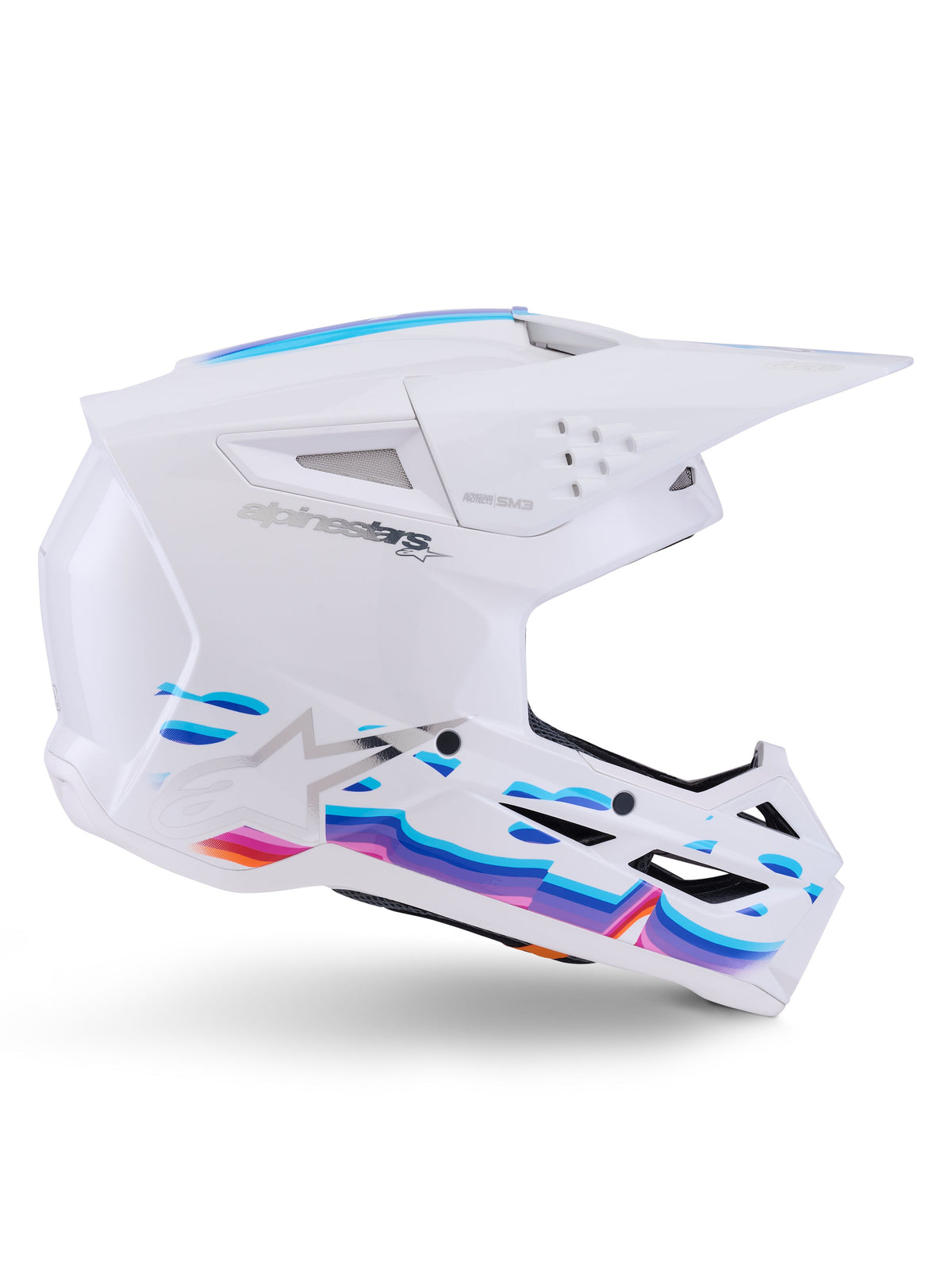 Přilba Alpinestars S-M3 Force bílá/žlutá/růžová/fialová