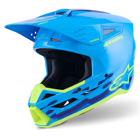 Přilba Alpinestars S-M3 Force modrá/žlutá fluo