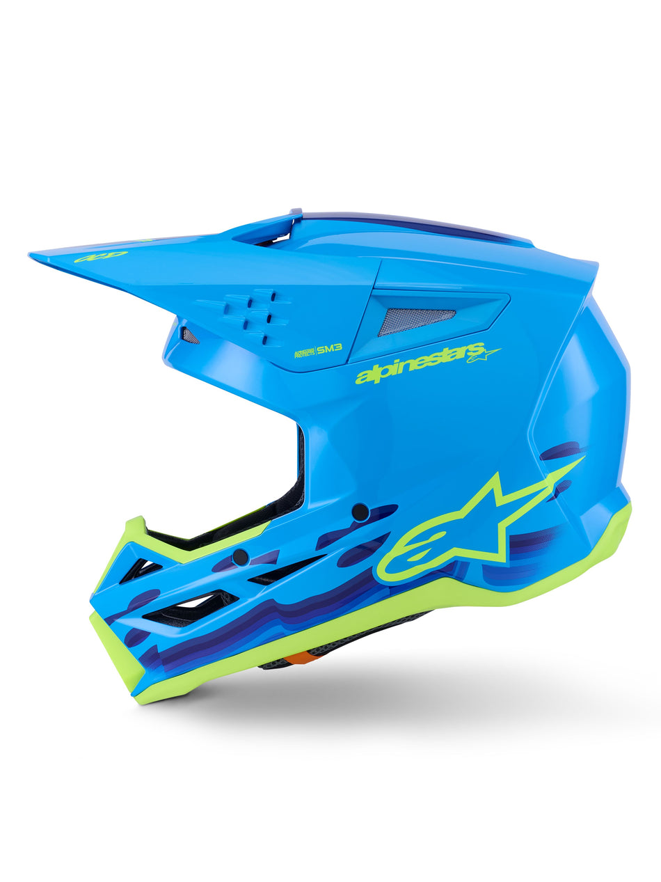 Přilba Alpinestars S-M3 Force modrá/žlutá fluo