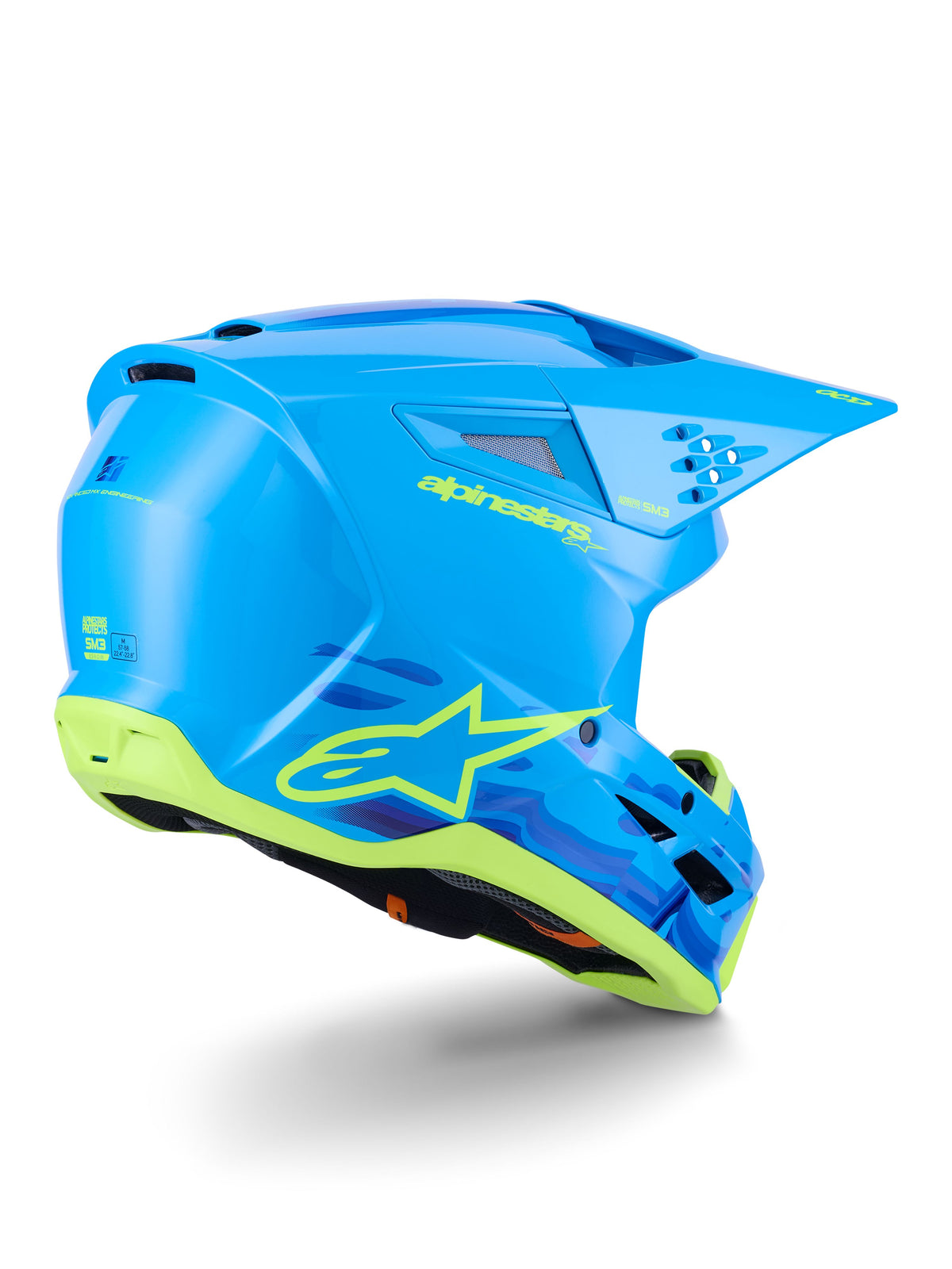 Přilba Alpinestars S-M3 Force modrá/žlutá fluo