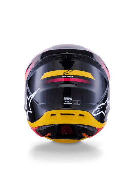 Přilba Alpinestars Supertech S-M7 Rise černá/žlutá/růžová fluo