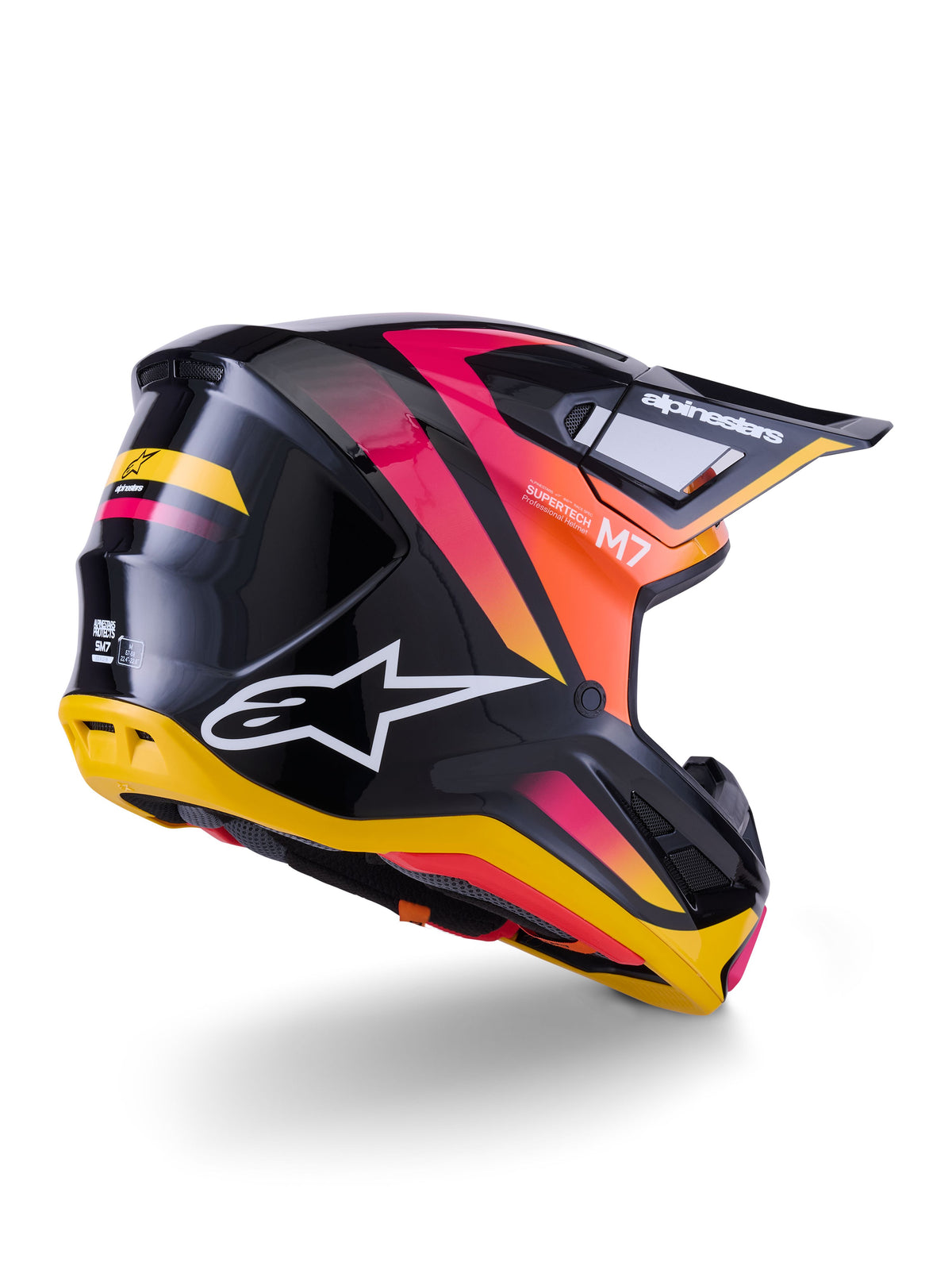 Přilba Alpinestars Supertech S-M7 Rise černá/žlutá/růžová fluo