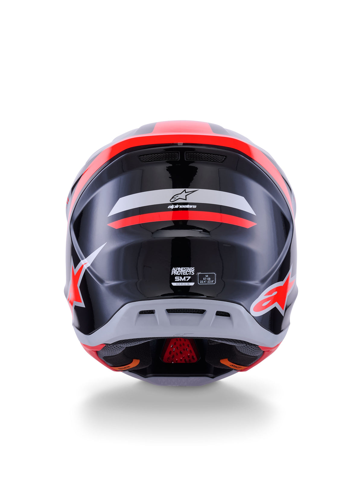Přilba Alpinestars Supertech S-M7 Rise černá/stříbrná/červená fluo