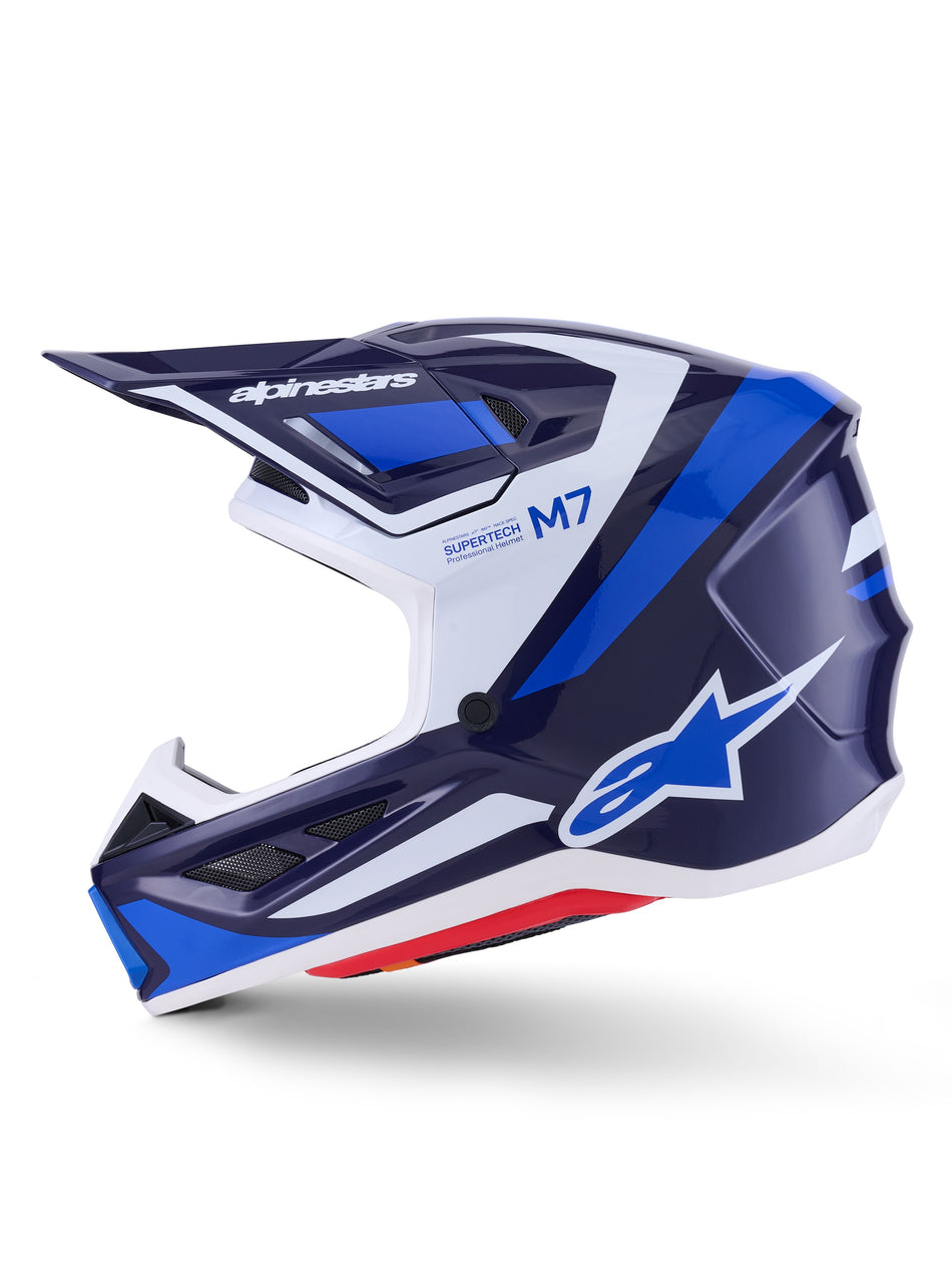 Přilba Alpinestars Supertech S-M7 Rise modrá/bílá