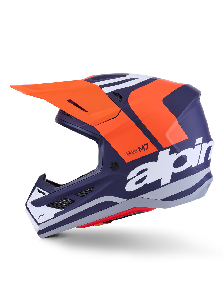 Přilba Alpinestars Supertech S-M7 Core oranžová/modrá/bílá/matná