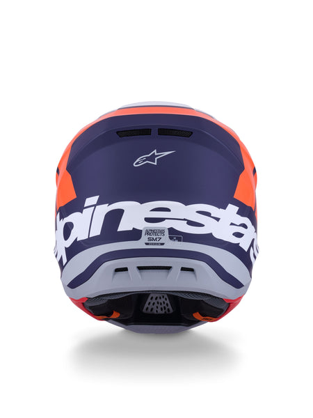 Přilba Alpinestars Supertech S-M7 Core oranžová/modrá/bílá/matná