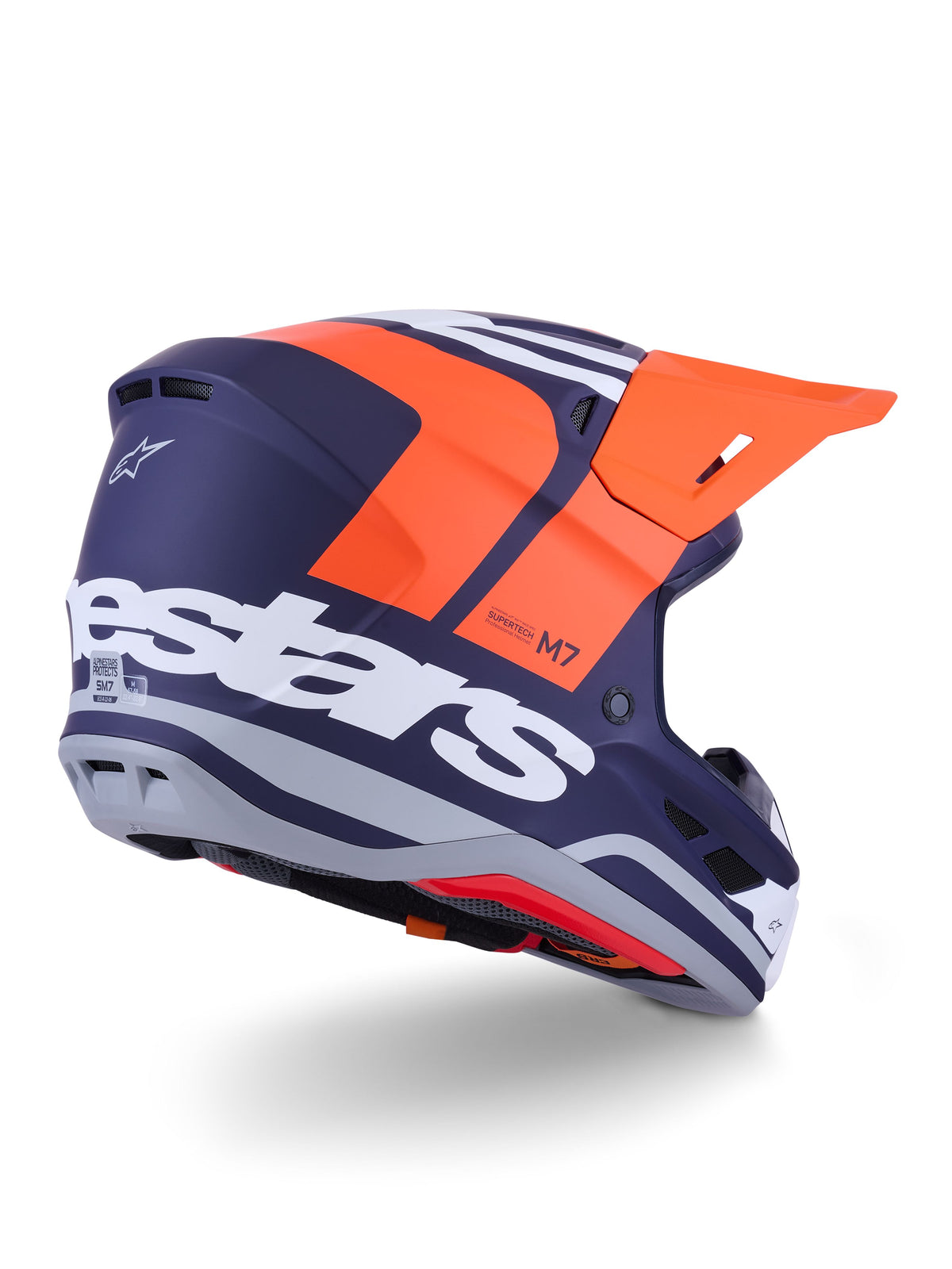 Přilba Alpinestars Supertech S-M7 Core oranžová/modrá/bílá/matná