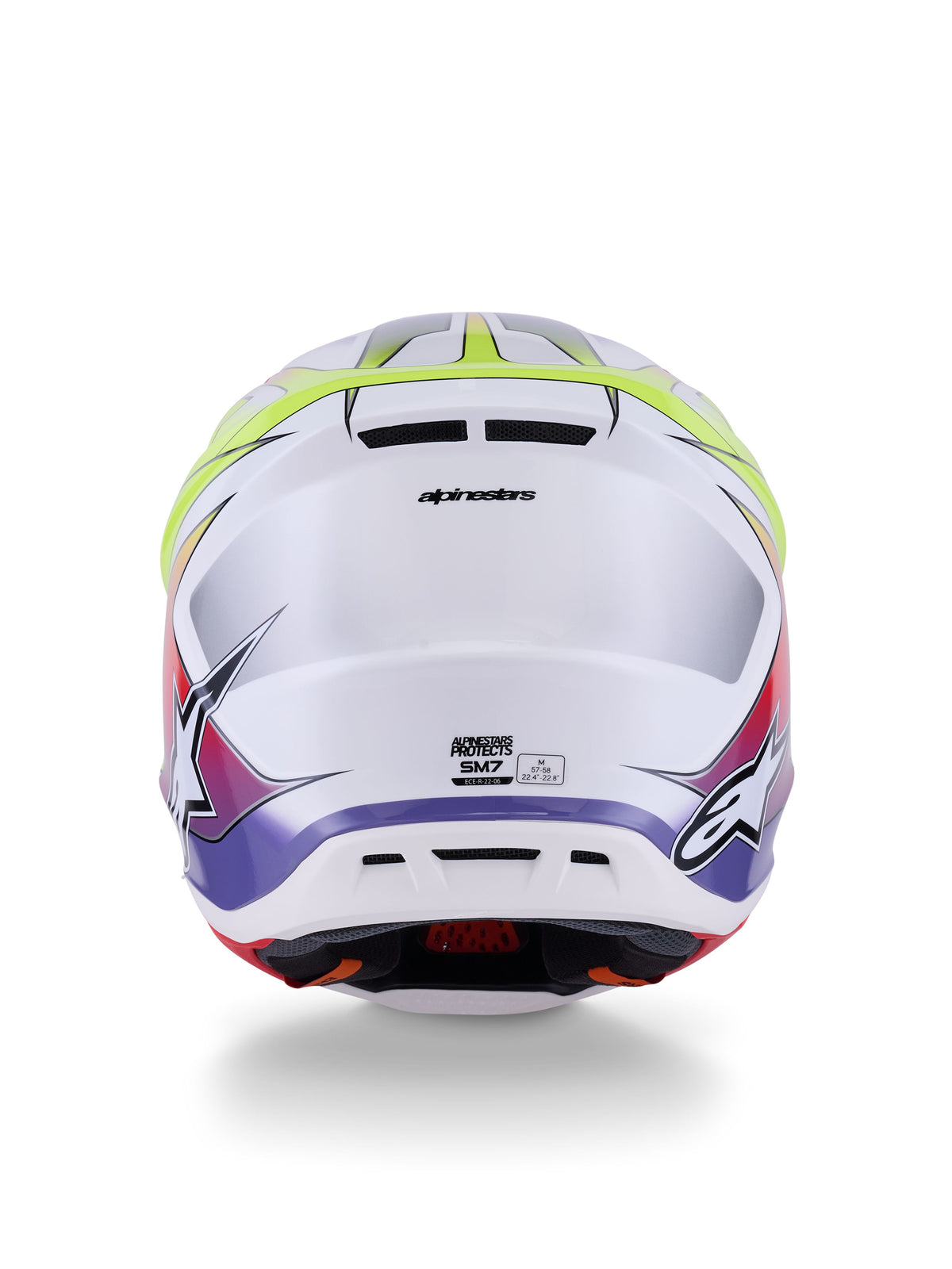 Přilba Alpinestars Supertech S-M7 Fuse bílá/žlutá fluo/fialová