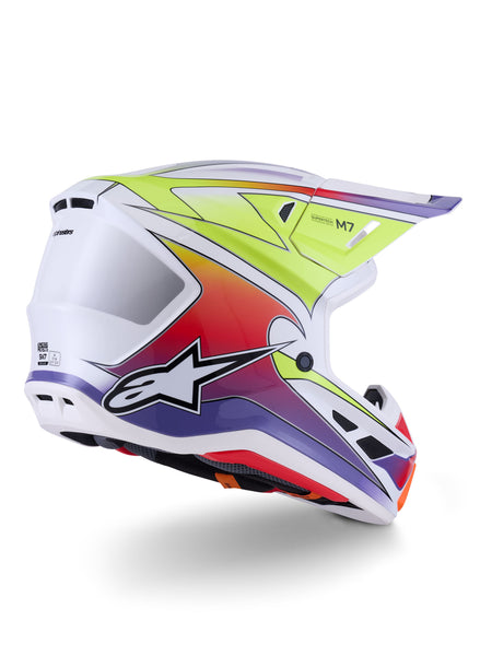 Přilba Alpinestars Supertech S-M7 Fuse bílá/žlutá fluo/fialová