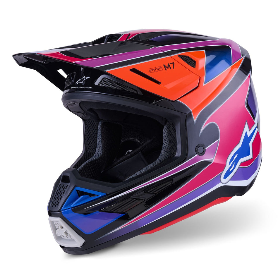 Přilba Alpinestars Supertech S-M7 Fuse modrá/fialová/růžová