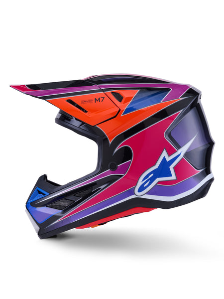 Přilba Alpinestars Supertech S-M7 Fuse modrá/fialová/růžová
