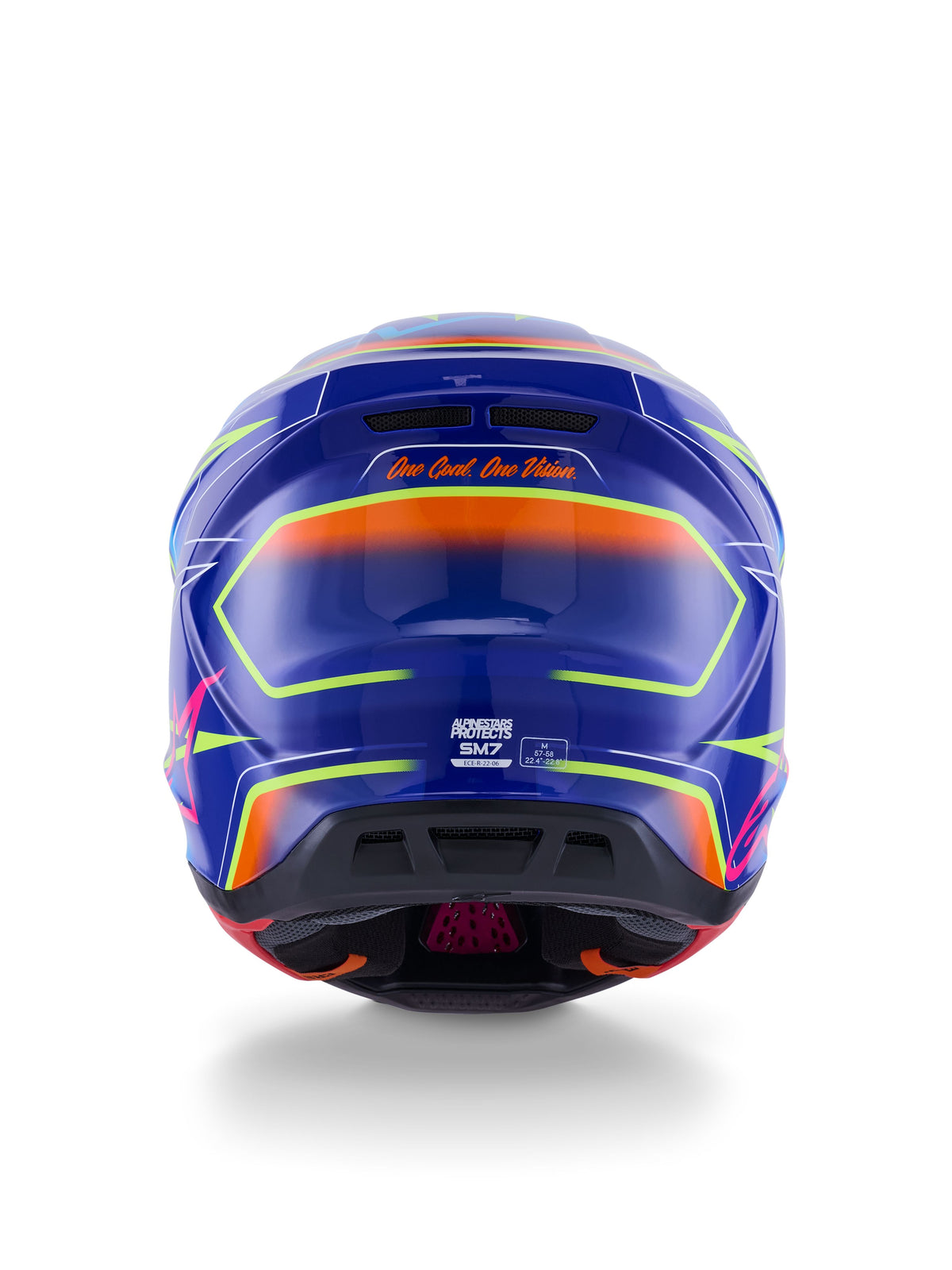 Přilba Alpinestars Supertech S-M7 Cast modrá/růžová/žlutá fluo