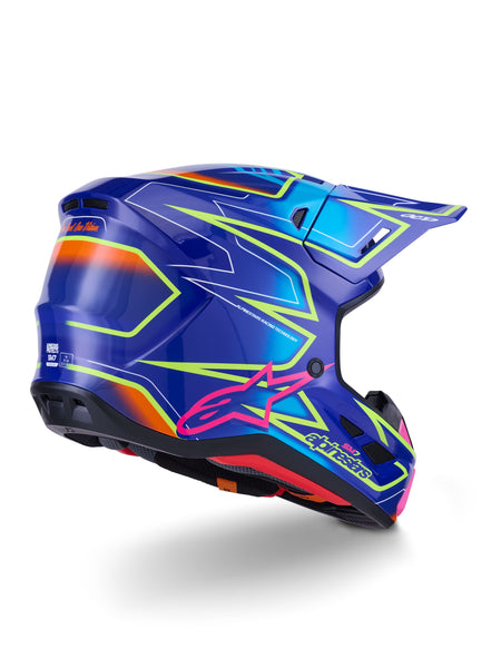 Přilba Alpinestars Supertech S-M7 Cast modrá/růžová/žlutá fluo