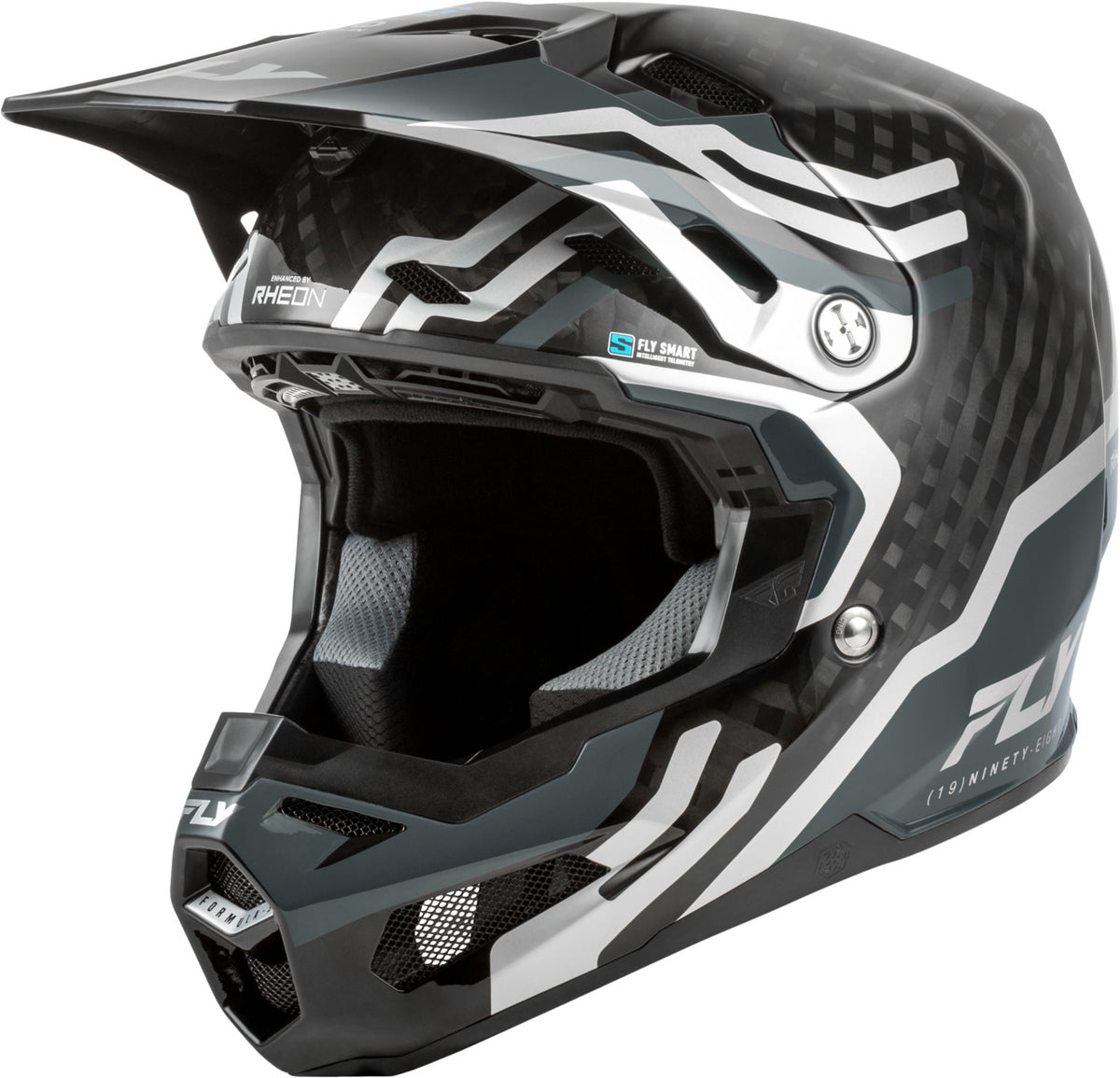 Přilba Fly Racing Formula S Carbon Byte /carbon/šedá/stříbrná