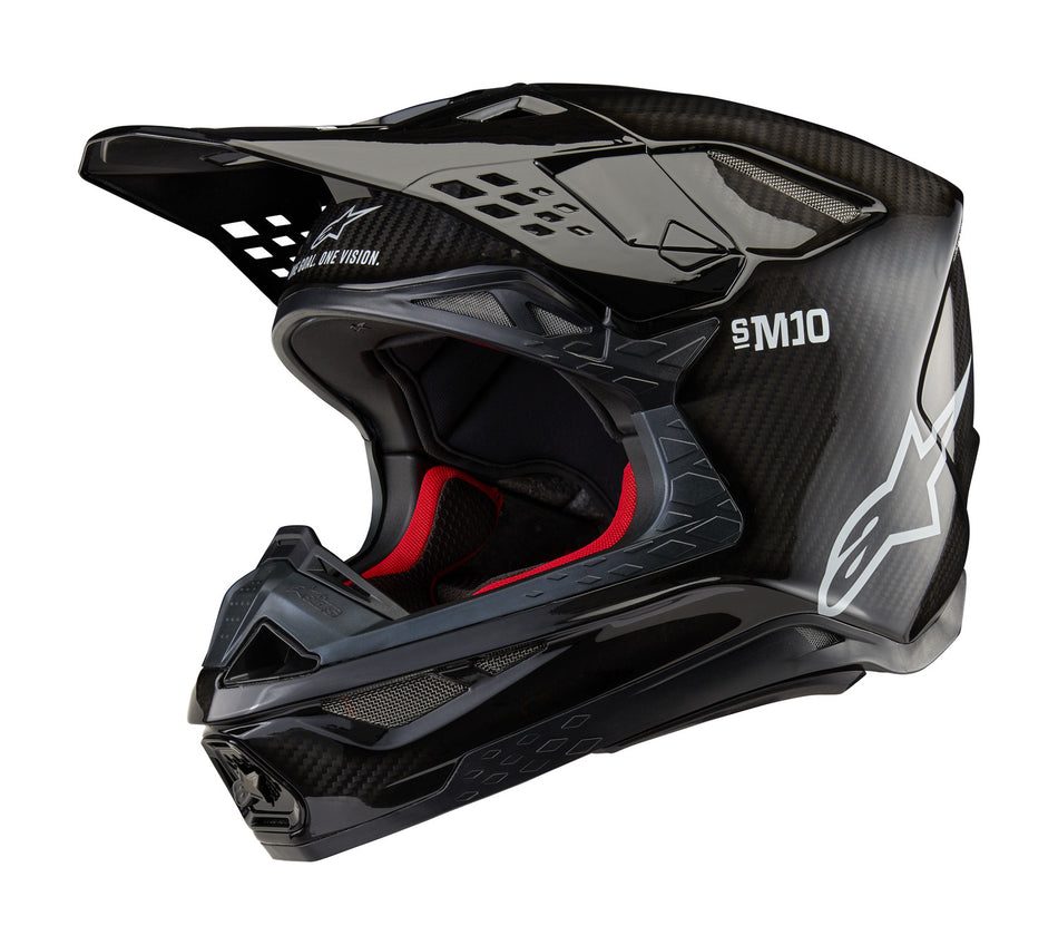 Přilba Alpinestars Supertech S-M10 Solid FIM2 verze lesklý karbon
