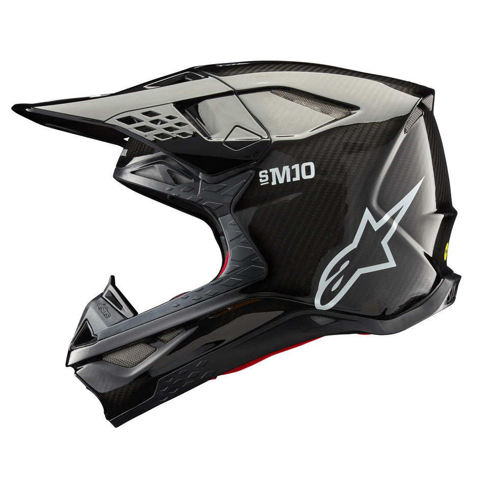 Přilba Alpinestars Supertech S-M10 Solid FIM2 verze lesklý karbon