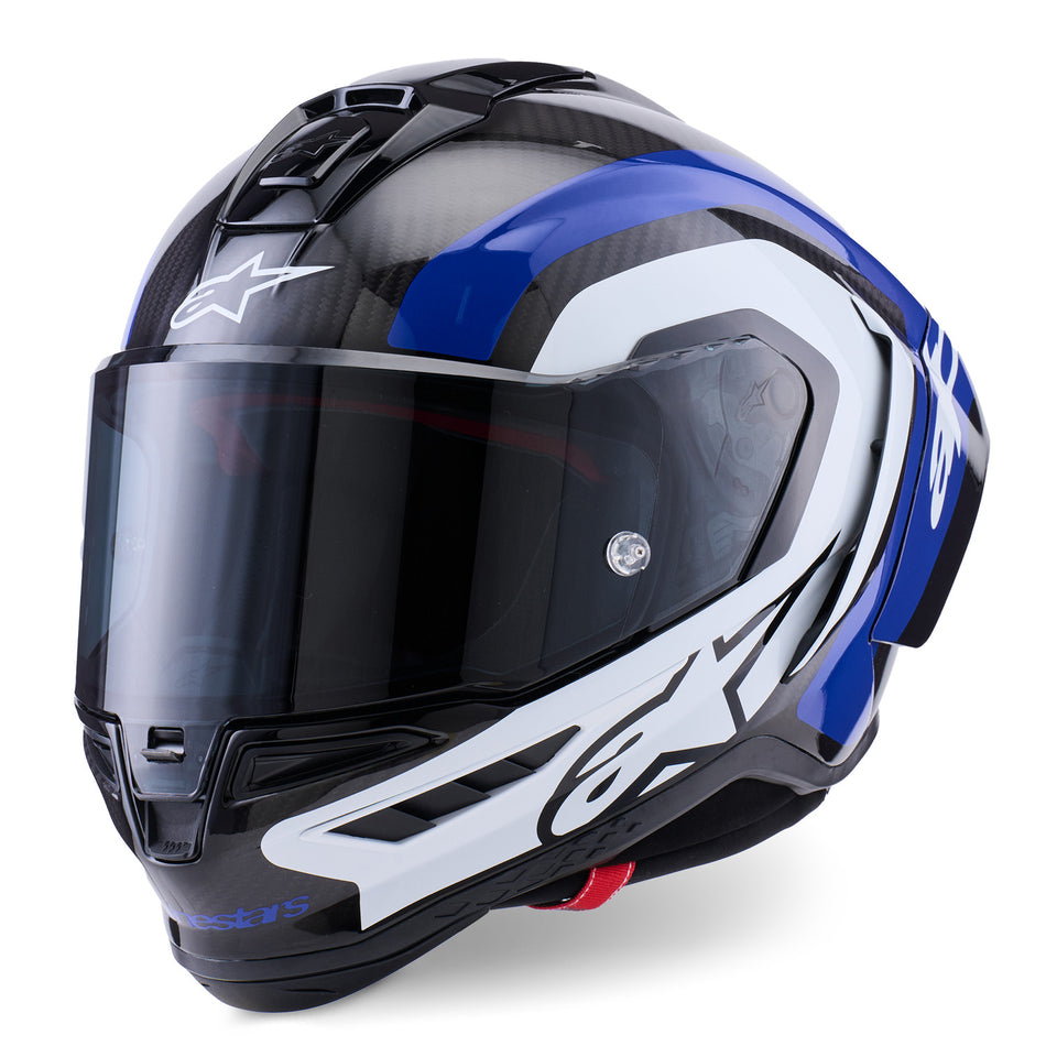 Přilba Alpinestars Supertech R10 Arius karbon/modrá/bílá