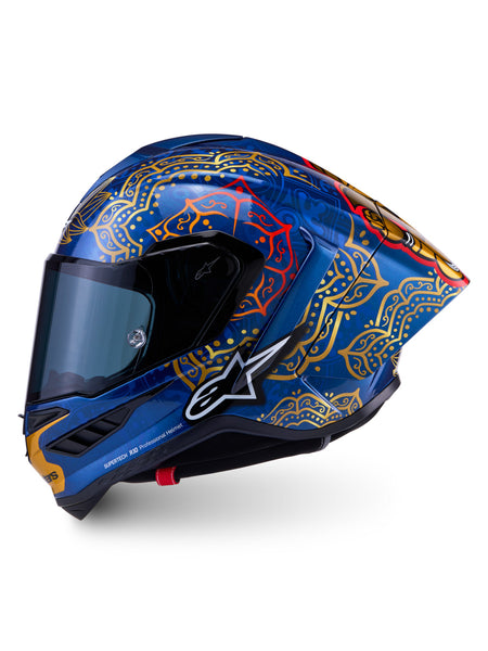 Přilba Alpinestars Supertech R10 Marthainator limitovaná edice Jorge Martin modrá perleť/zlatá/červená