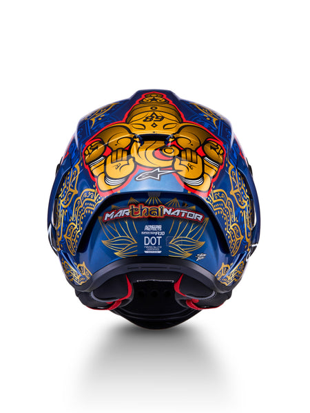Přilba Alpinestars Supertech R10 Marthainator limitovaná edice Jorge Martin modrá perleť/zlatá/červená