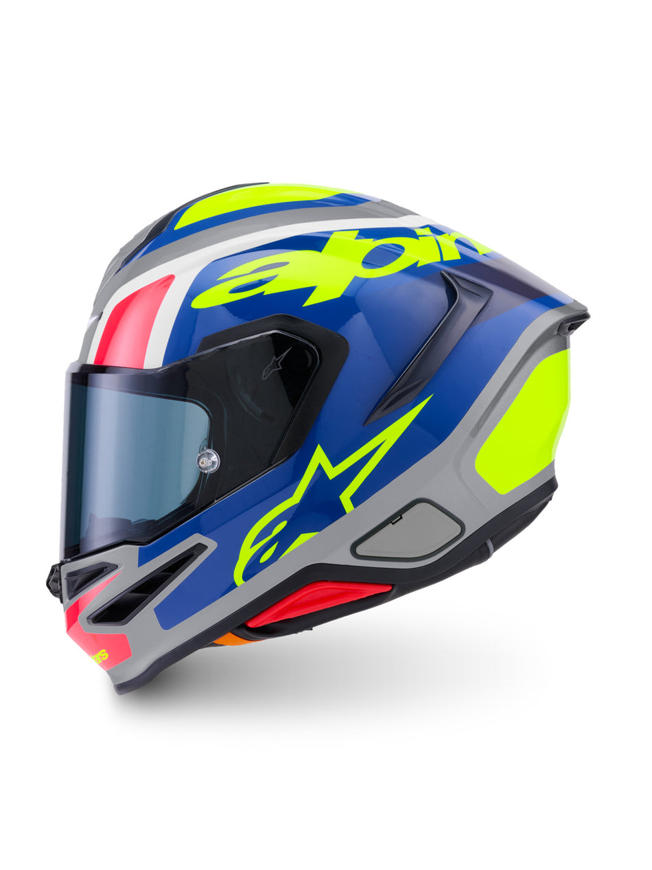 Přilba Alpinestars S-R7 Lumen stříbrná/černá/růžová/žlutá fluo