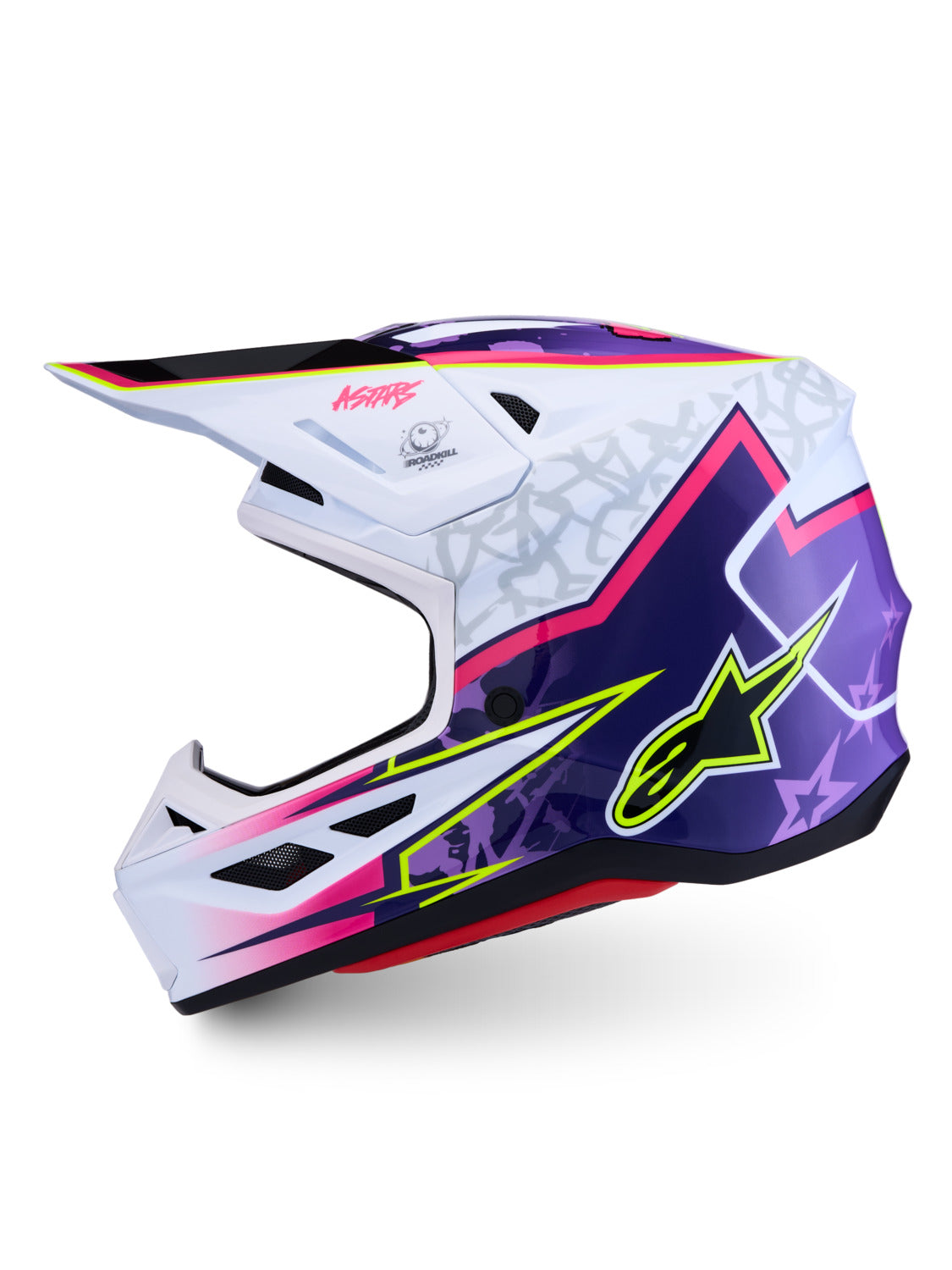 Přilba Alpinestars S-M7 Blaster fialová/růžová/bílá