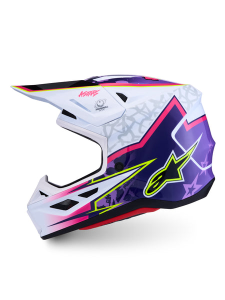 Přilba Alpinestars S-M7 Blaster fialová/růžová/bílá