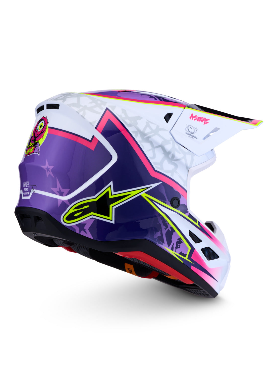 Přilba Alpinestars S-M7 Blaster fialová/růžová/bílá